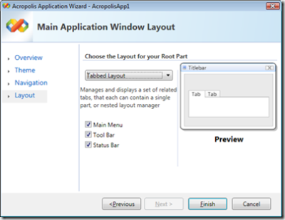 Acropolis application wizard